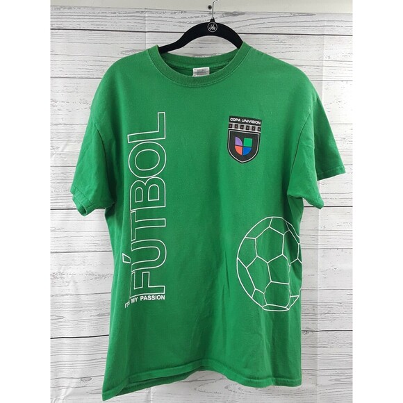 Gildan Other - Copa Univision 2012 T Shirt Austin Logo Futbol is my Passion Graphic Green Sz M